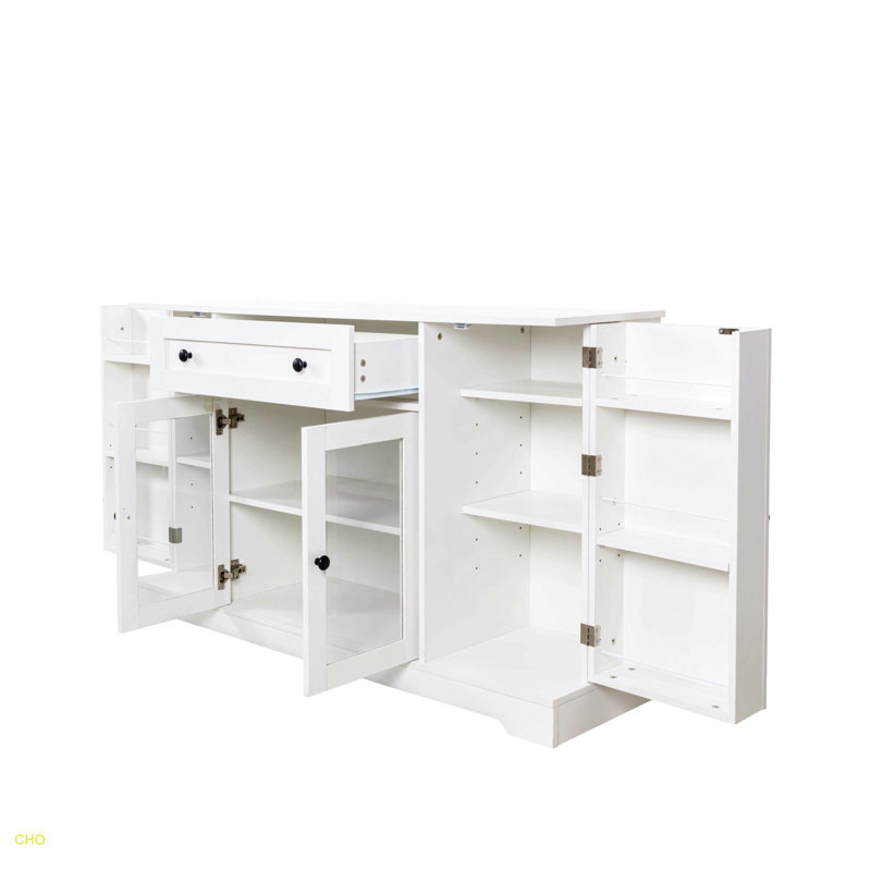 Buffet avec rangement, buffet moderne avec portes, armoire à café avec tiroir et tablette réglable pour la cuisine, la salle à manger et le salon