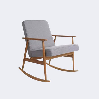 Chaise berçante moderne en bois massif Nordic