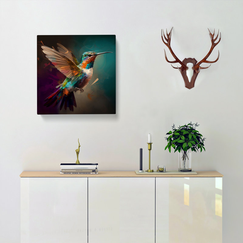 Hummingbird Digital Art - No Frame Print, 50cm H x 50cm W x 3cm D