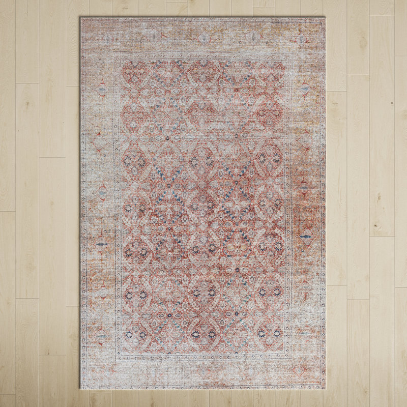 Isabella Oriental Rust/Cream Area Rug, Rectangle 8'10" x 12'