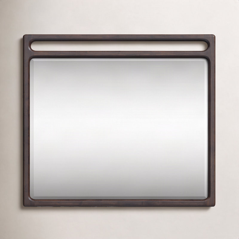 Rosy Solid Wood Rectangle Mirror