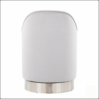Tabouret de coiffeuse pivotant Glam Contemporary de 45 cm avec base en métal chromé et revêtement en velours pour un confort élégant