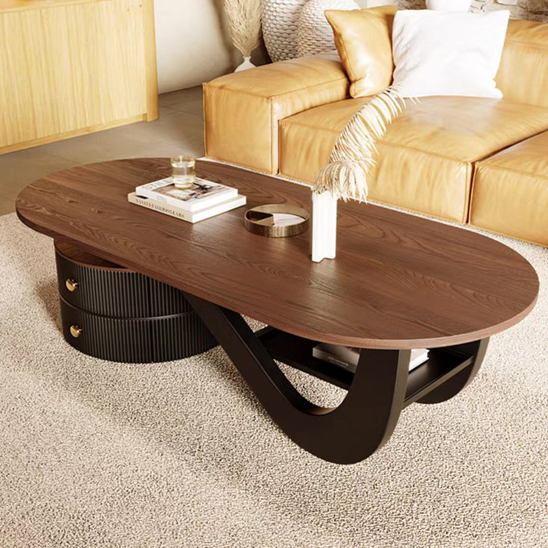 Table basse en bois massif clair wabi-sabi, H 15,74 po x L 55,11 po x l 25,98 po, Noir