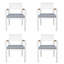 Ensemble de salle à manger 5 pièces, ensemble de patio en métal avec table et 4 chaises