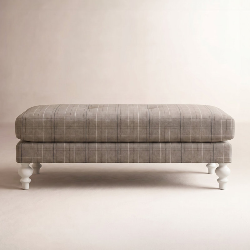 Celeste Upholstered Ottoman, Coffee Finish, Elite Ash; 0321-83
