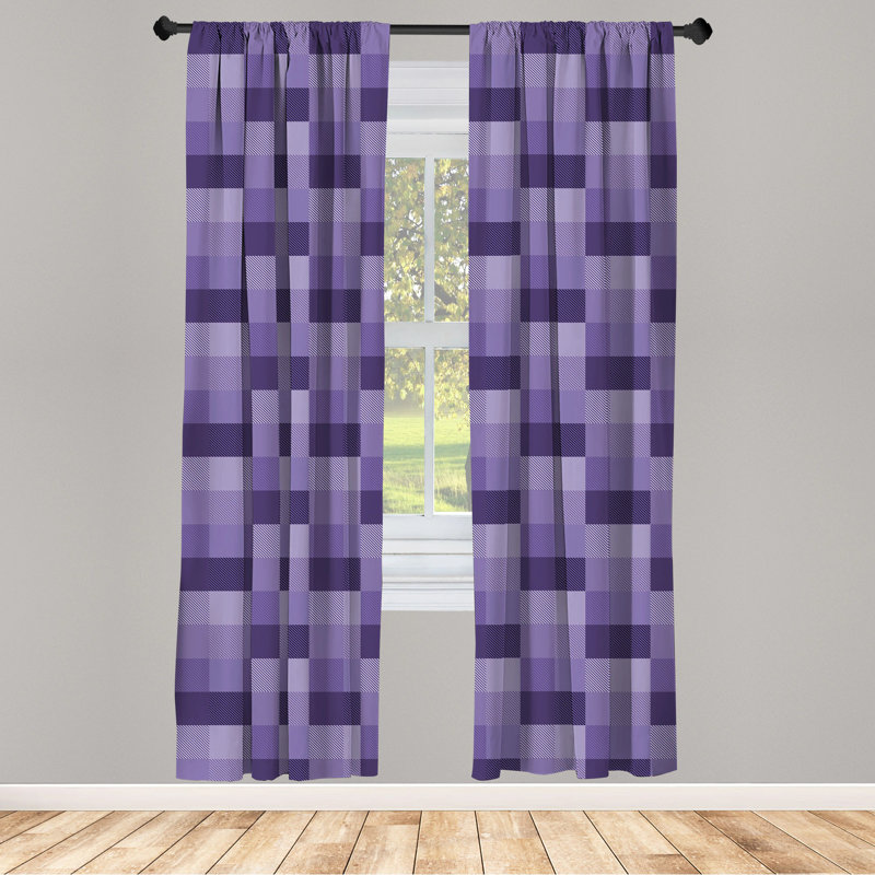 Geometric Semi-Sheer Rod Pocket Curtain Panels, 28" x 95"