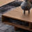 Solid wood tea table with medieval design
