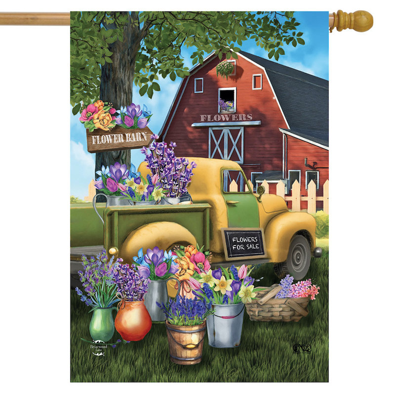 Flower Barn Spring House Flag