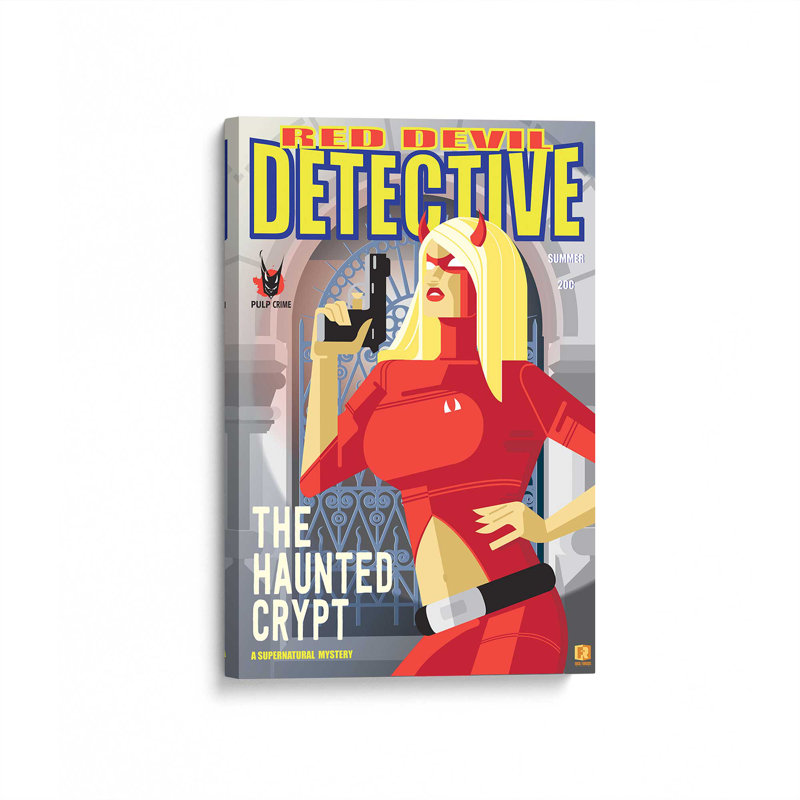Red Devil Detective, Toile tendue, Ne s’applique pas, H 18 po x l 12 po
