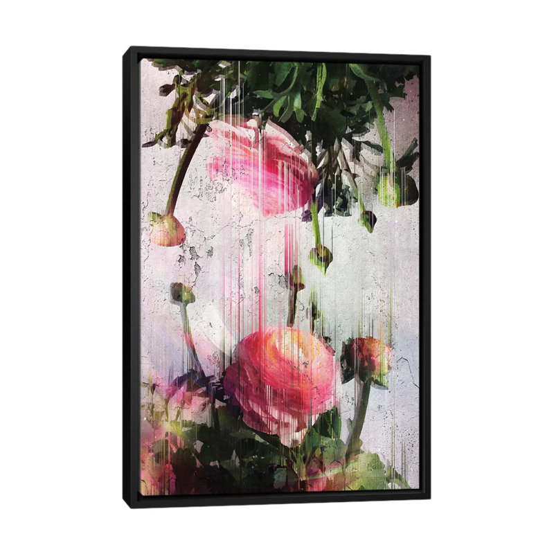 « buttercupss », reproduction d’impression sur toile, H 26 po x l 18 po x P 1,5 po, Toile avec cadre noir, Pas de tapis