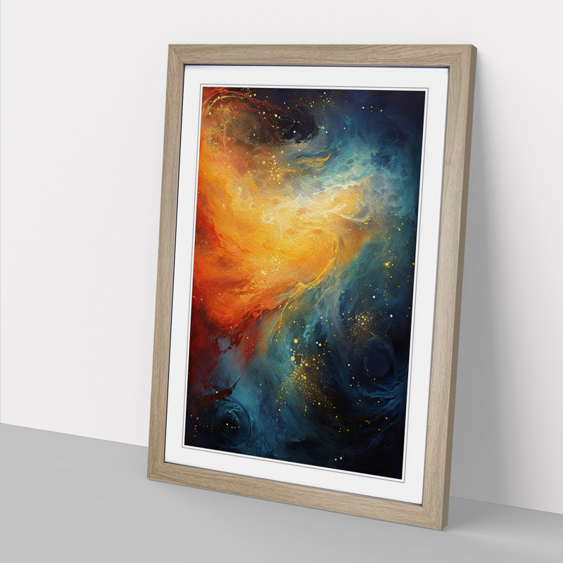 Single Picture Frame Print on Wood, 46cm H x 34cm W, Oak Framed