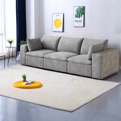 Compression Cloud Sofas, 102 Inch Corduroy Modular Couch For Modern Home