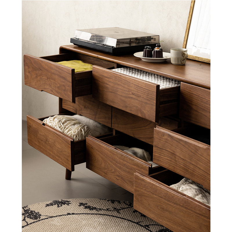 Commode d'appoint en noyer noir Living Room, H 33,46 po x l 62,99 po x P 15,75 po