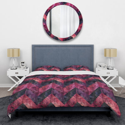 Ensemble de housse de couette Magenta Chevron Glam I - Transitional
