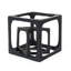 Ensemble de deux sculptures de table cubiques en aluminium noir