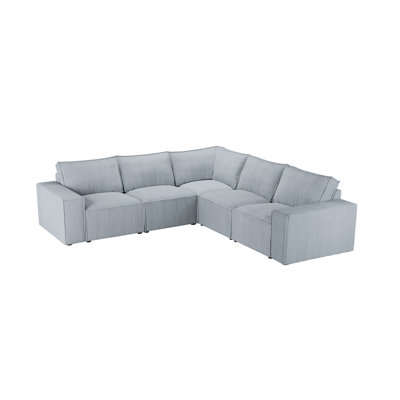 Beadie 3-Piece Corduroy Cord Corner Sofa 