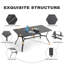 Ensemble repas en fer forgé 7 pièces avec chaises pivotantes en polyester enduit de PVC Sushpal