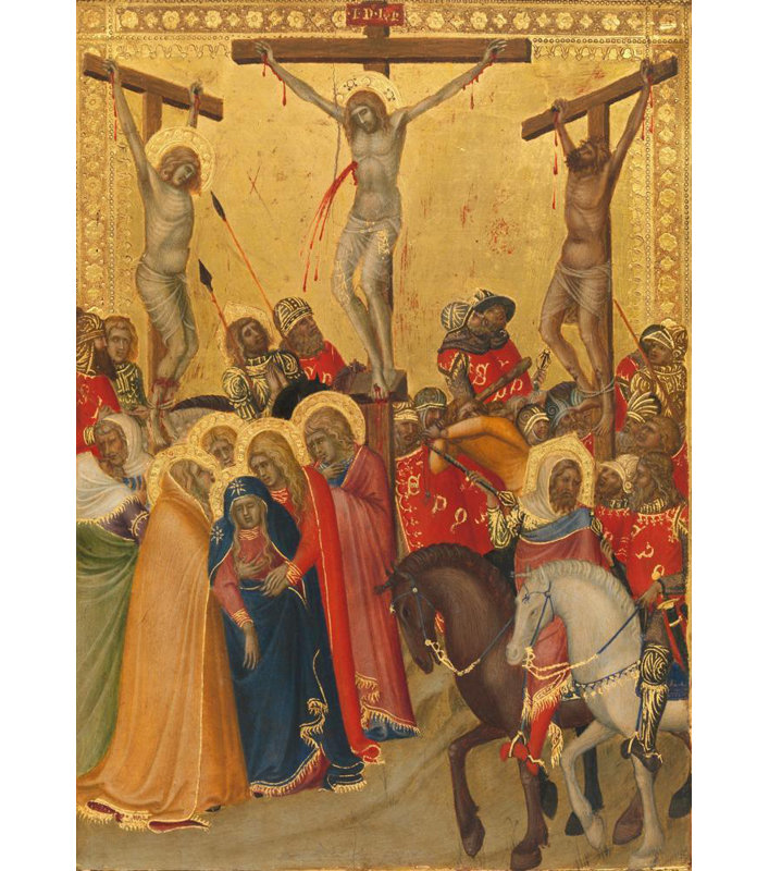«The Crucifixion» par Pietro Lorenzetti - Art mural sur toile tendue avec châssis, H 40 po x l 28 po