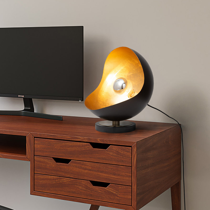 Saory 12" Table Lamp, Black, Black