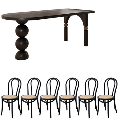 Ensemble de table de salle à manger en bois massif de style américain