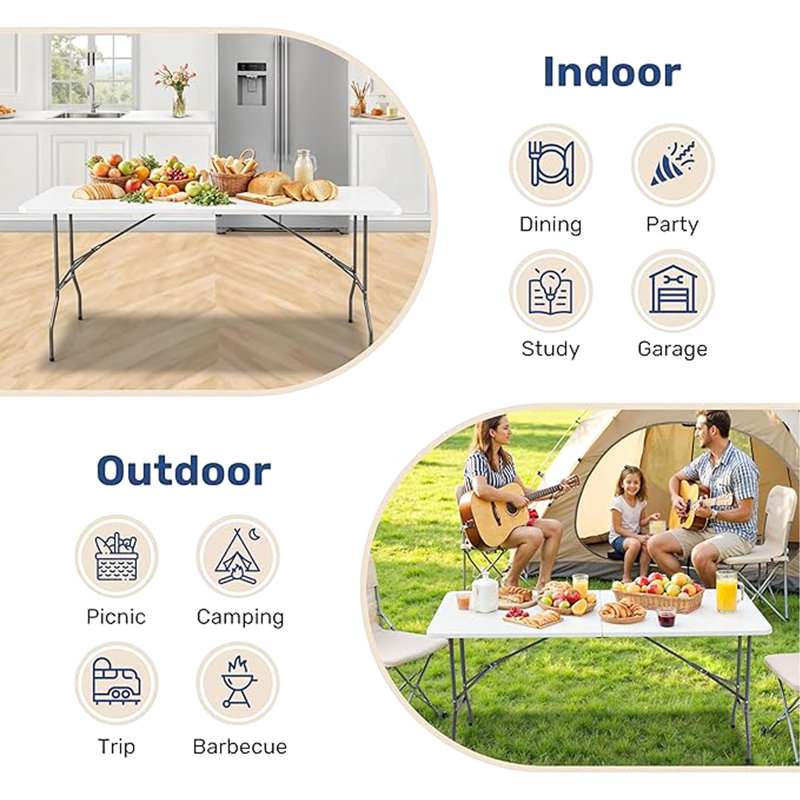 Portable Heavy-Duty Folding Table For Various Occasions And Convenient Storage