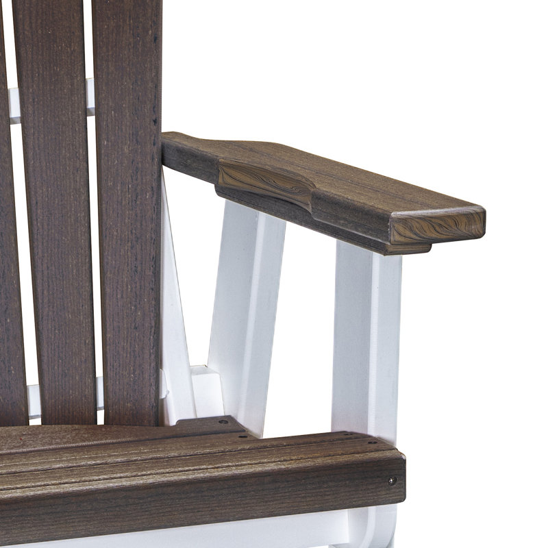 Fauteuil coulissant à éventail en grain de bois brésilien avec base, Blanc/noyer