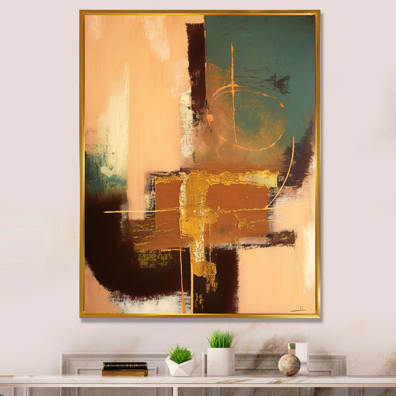 Infinity Terra Rosa Poss Possibillies - reproduction d'art sur toile, L 34 po x H 44 po, Cadre flottant doré