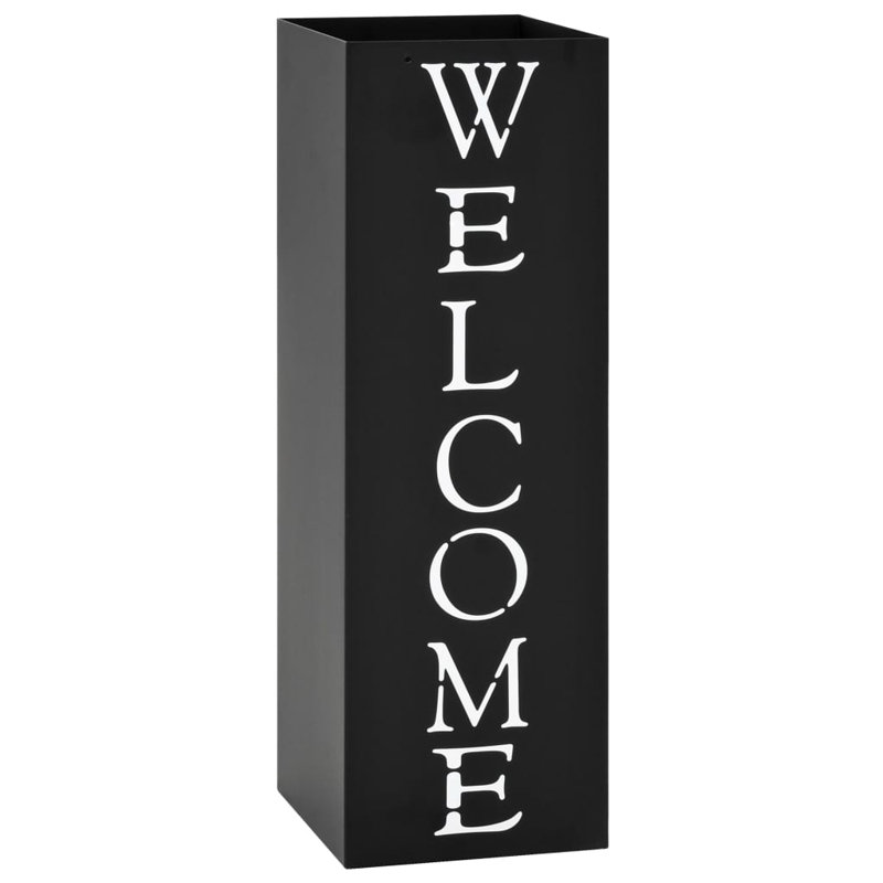 Porte-parapluies Welcome Steel, Noir