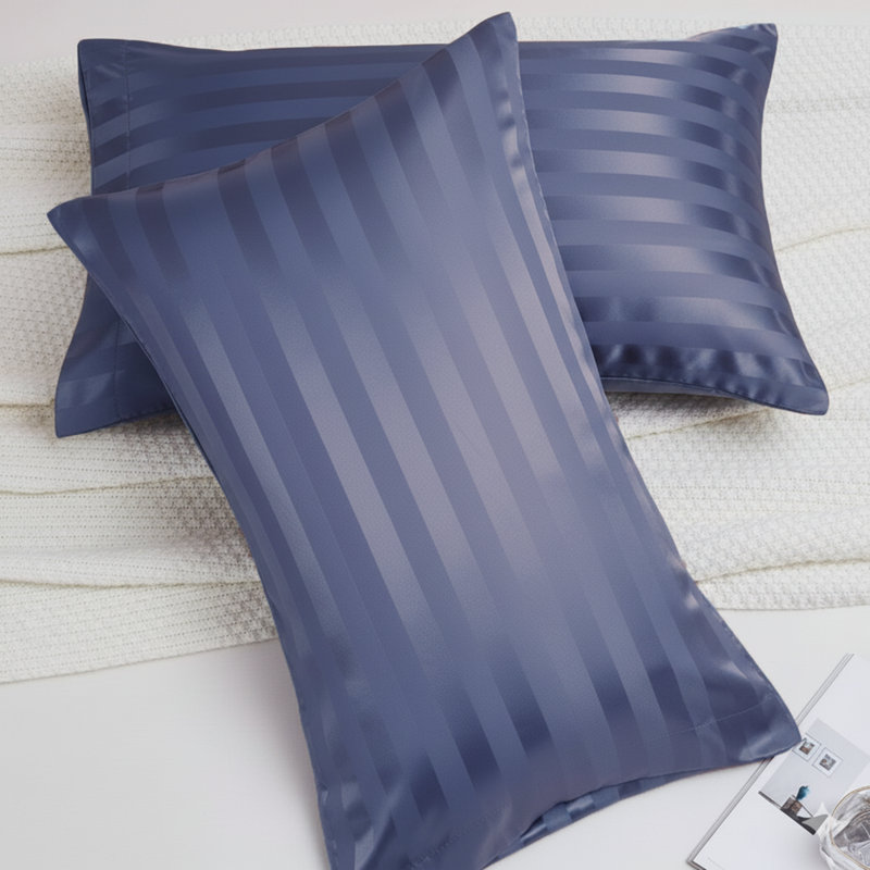 Set of 2 Microfiber Pillowcases - Super Soft, Breathable & Wrinkle-Resistant Pillow Covers, Washed Blue