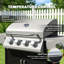 Outsunny 4 Plus 1 Burner Gas BBQ Grill with Side Burner, 14.5 kW Gas Grill