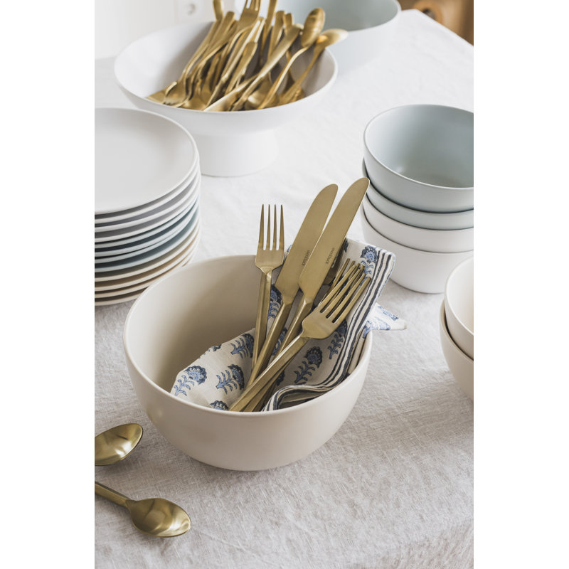over&back Hand-Forged 18/8 Flatware Set - Service for 4, Brushed Gold