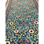 Tapis de couloir unique en soie / laine noué à la main de 3 pi 3 po x 12 pi 9 po Malibu / or / bleu marine