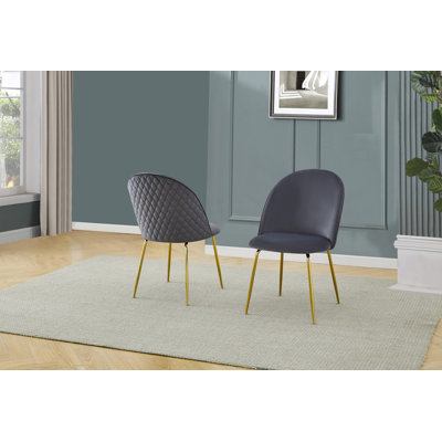 Ensemble de 2 chaises d'appoint rembourrées avec base en chrome doré
