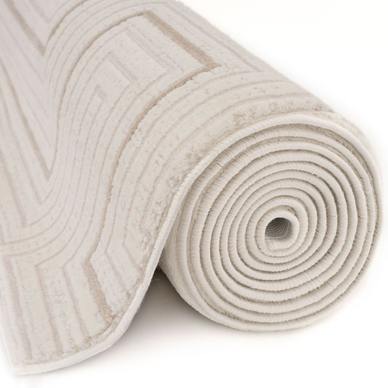 Carmel Modern Geometric Cream/Beige Area Rug, Rectangle 240 x 340 cm