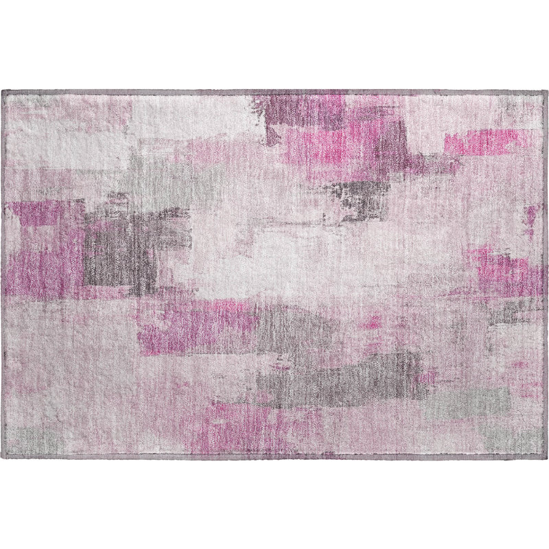 Premium Machine Washable Pinkston Abstract Rug, Rectangle 1'8" x 2'6"