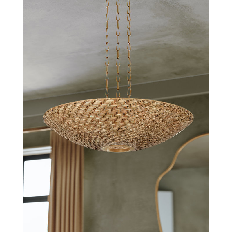 Ollie 40.25" 6-Light Wicker Pendant