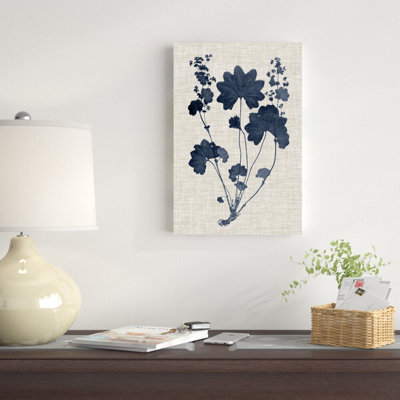 Bleu marine et feuilles de lin III