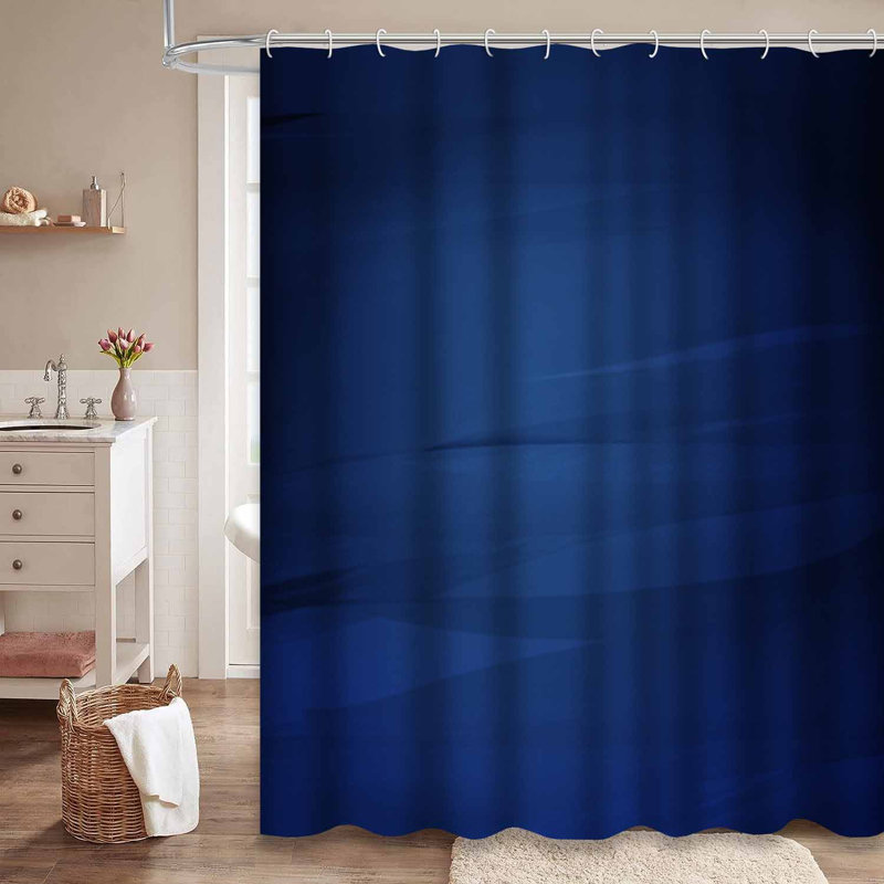 Rideau de douche bleu à 12 crochets, L 72 po x l 84 po