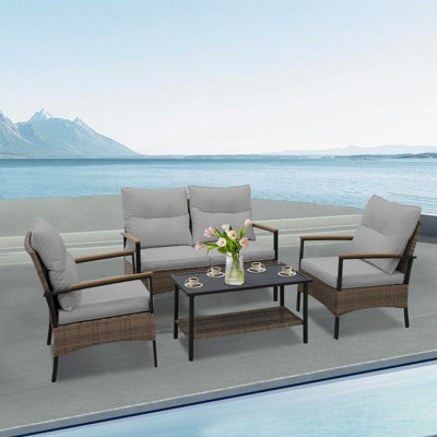Kanasia 4 - Person Outdoor Seating Group with Cushions