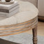 Grande table basse ronde avec repose-pieds, repose-pieds capitonné surdimensionné à 2 niveaux et table à thé-244659313