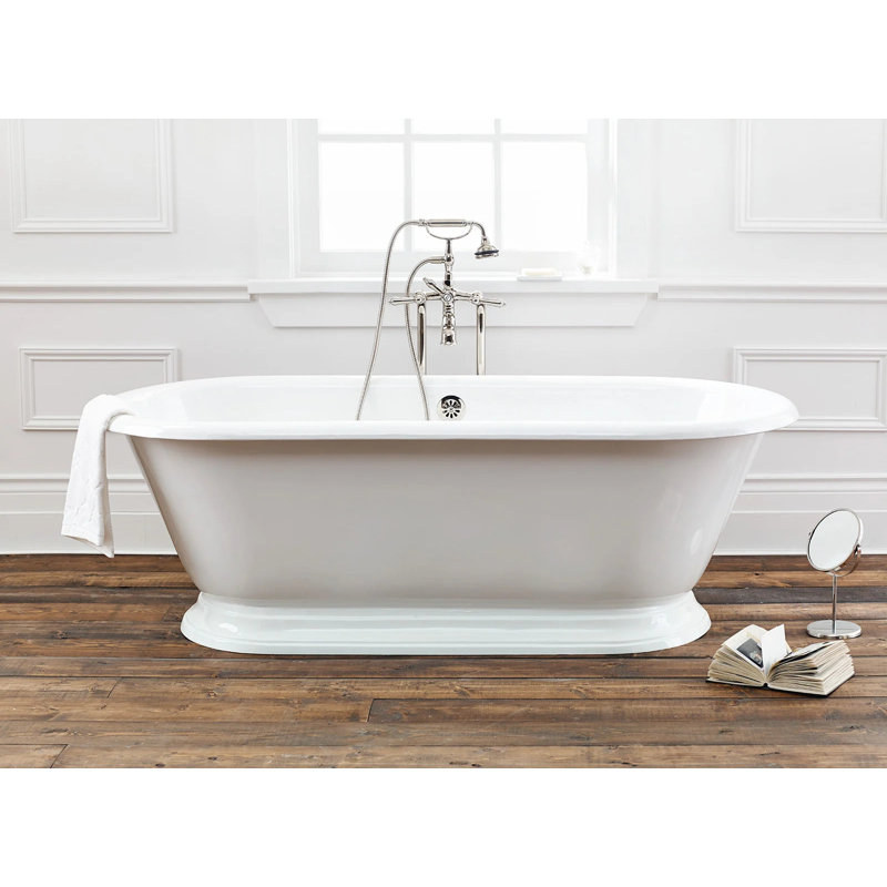 Sandringham 70.13'' L Soaking Bathtub, White Interior with White Exterior