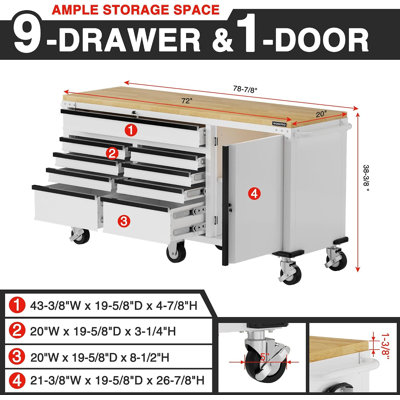 78.8 in. W Stainless Steel Combination Set