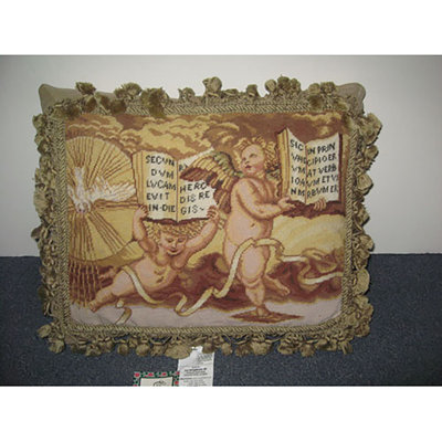 Heavenly Cherub Petit Point Pillow