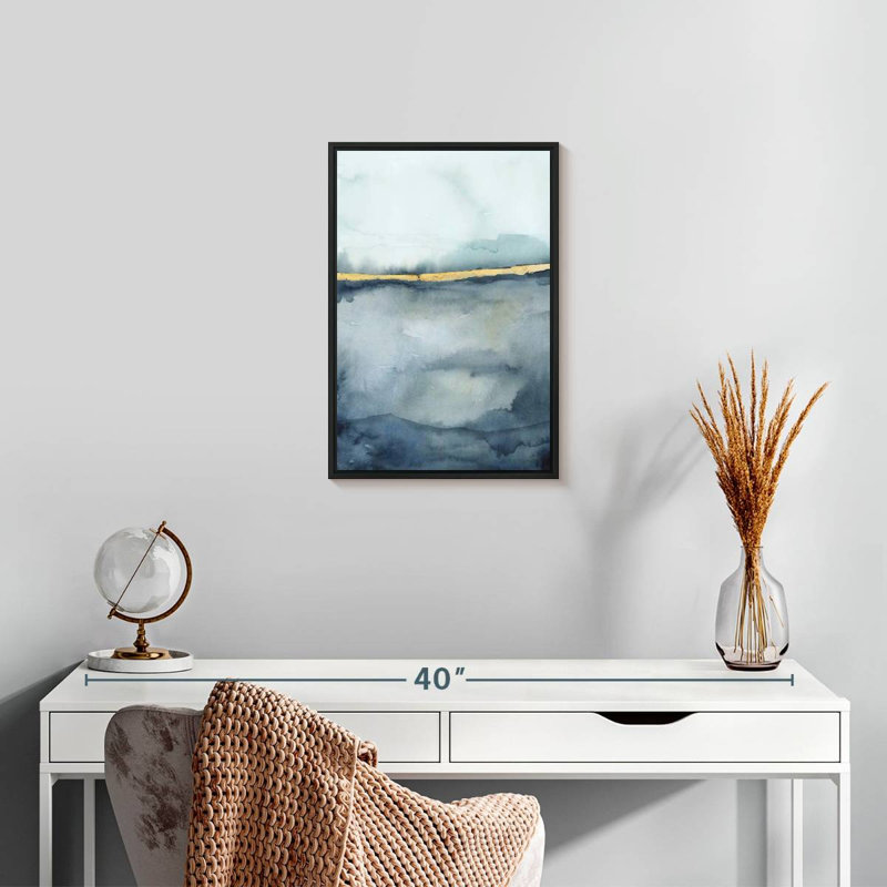 Horizon côtier II, 13 po x 19 po, Cadre flottant noir