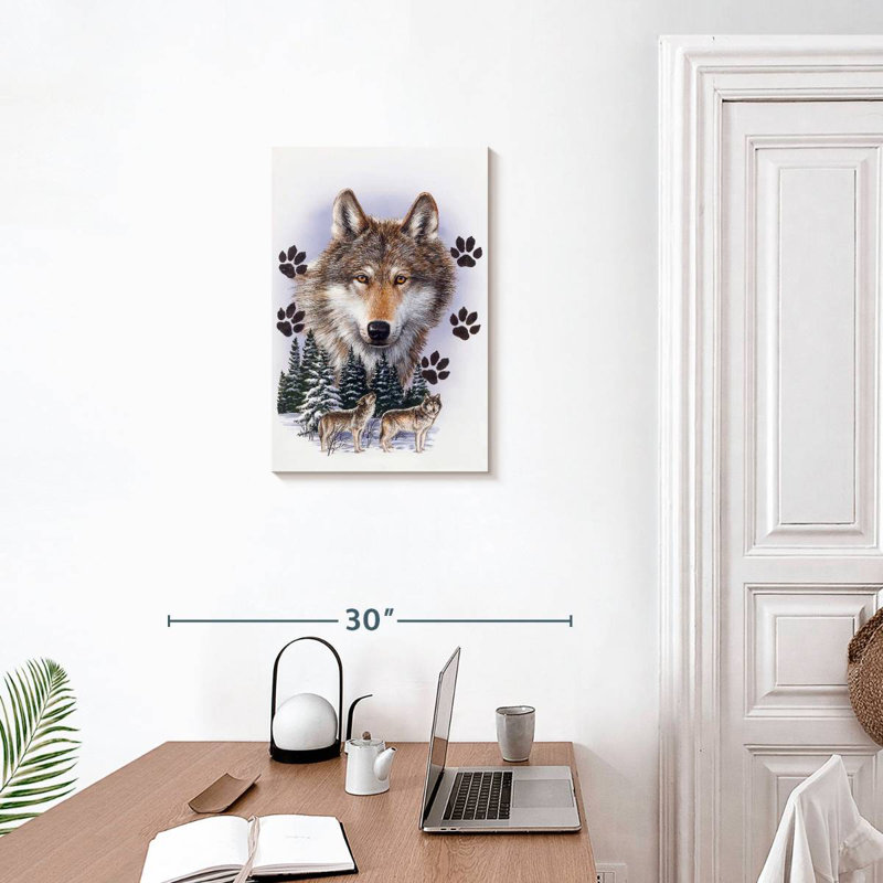 Brampt Wolf Montage Winter, 24" H x 16" W
