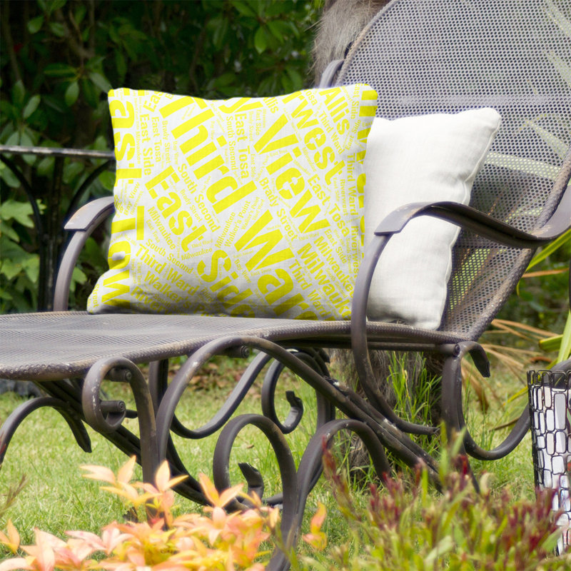 Coussin décoratif intérieur/extérieur milwaukee, Non, H 16 po x l 16 po, Jaune