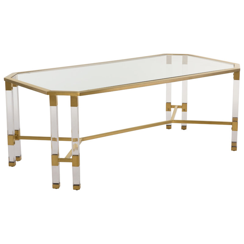 Table basse O'Hara, Transparent / laiton