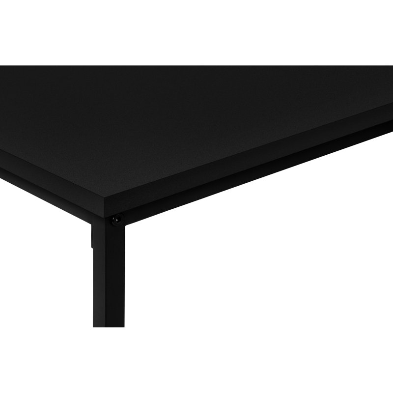 Table à la mode 3 pièces, stratifié noir et métal, design contemporain, assemblage facile, style moderne, assemblage requis, quotidien
