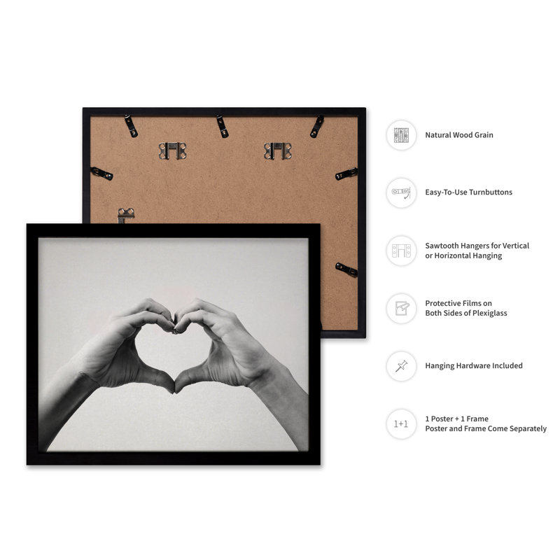 Signe de cœur n ° 2, Black Framed, Poster, 12"H x 16"W
