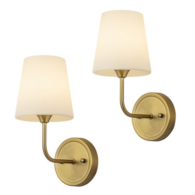 2-light Modern Wall Sconces With Frosted Milk Glass Shade